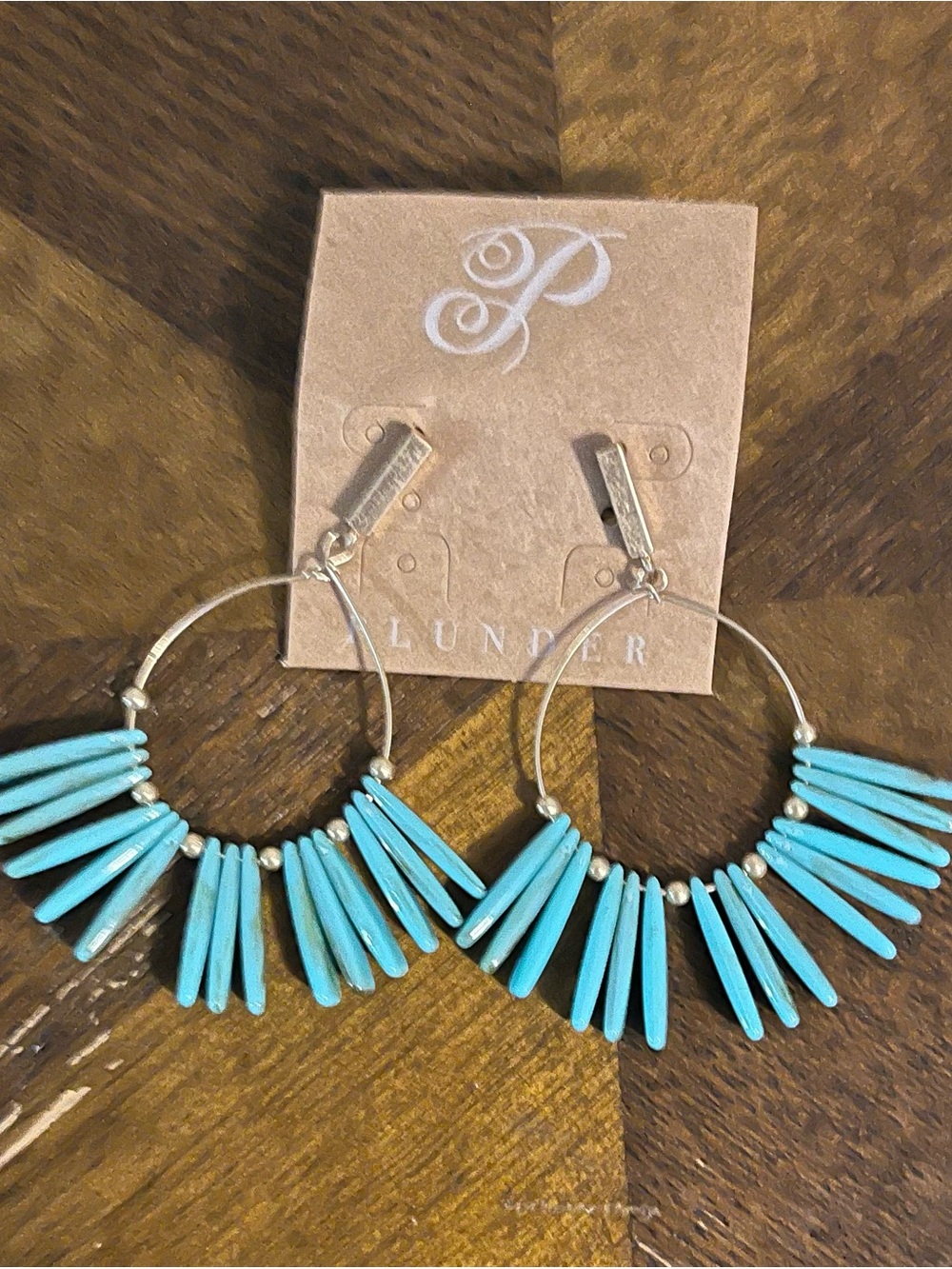 Plunder Turquoise Spike Hoop Earrings - Picture 1 of 1